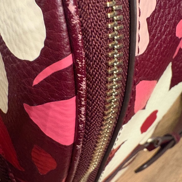 Kate Spade Burgundy and Cream Floral Backpack - Picture 5 of 13